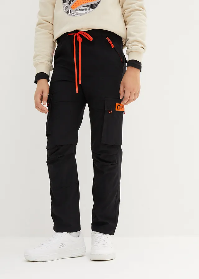 Jongens instapbroek met cargozakken, regular fit, Kleur: zwart