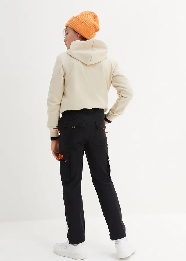 Jongens instapbroek met cargozakken, regular fit, Kleur: zwart