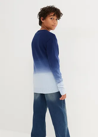 Pulover cu degrade cromatic • indigo + albastru pudrat • magazin bonprix