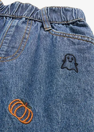 Jean garçon stretch à broderies, Regular Fit • bleu denim • Boutique bonprix