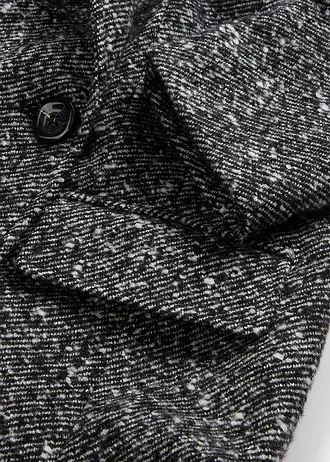 Vlněný kabát se strukturou • černá • bonprix obchod