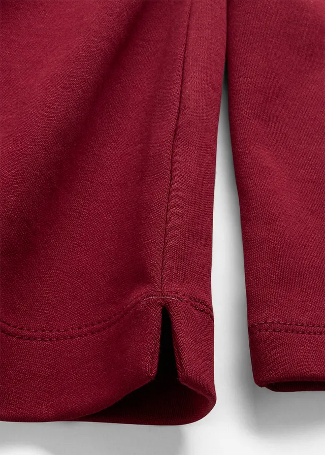 T-shirt manches longues Essential, coton lourd • rouge rubis • product-page.page-title-suffix