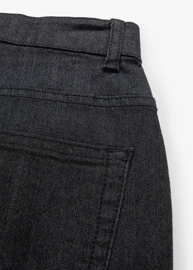 Wide leg stretch jeans, loose fit, Kleur: grijs denim