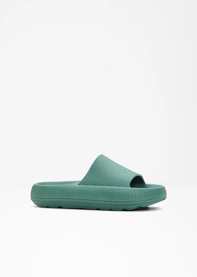 Mules à semelle légère, Couleur: vert foncé