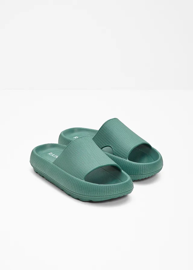 Mules à semelle légère, Couleur: vert foncé