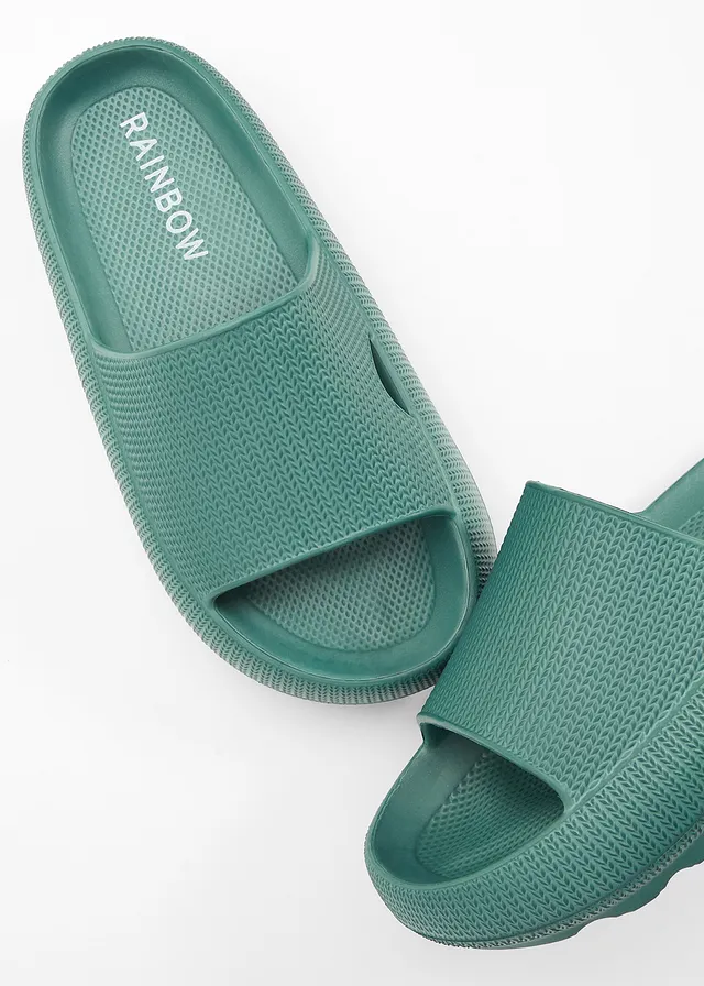 Mules à semelle légère, Couleur: vert foncé