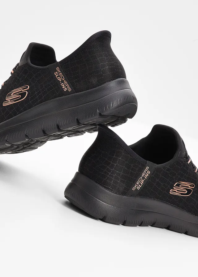 Skechers slip-ins sneakers met memory foam, Kleur: zwart-goud