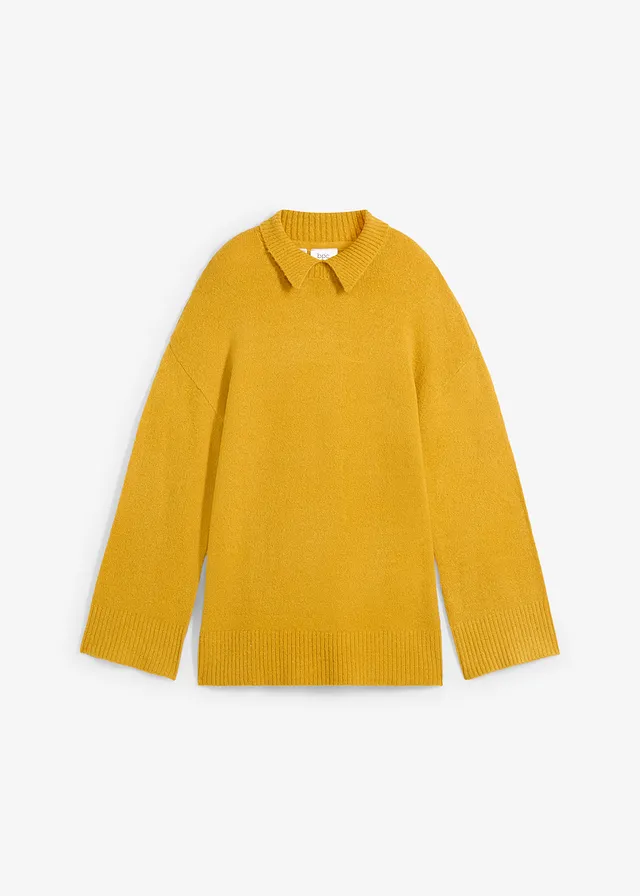 Pull oversize à col roulé ouvert et fentes latérales
