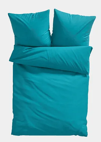 Parure de lit en coton mélangé • bleu vert • Boutique bonprix