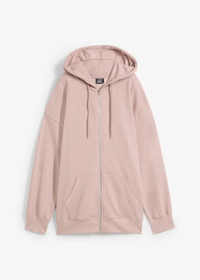 Sweat zippé à capuche, Couleur: violet argenté