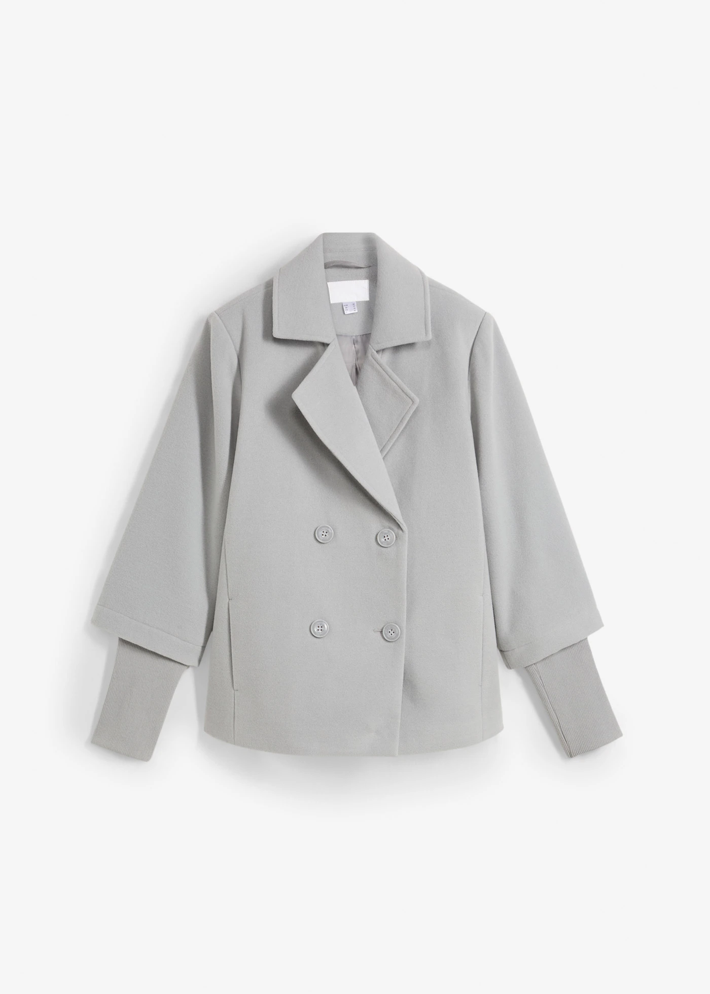 Jachetă în stil caban cu mâneci tricotate • gri-umbră • magazin bonprix