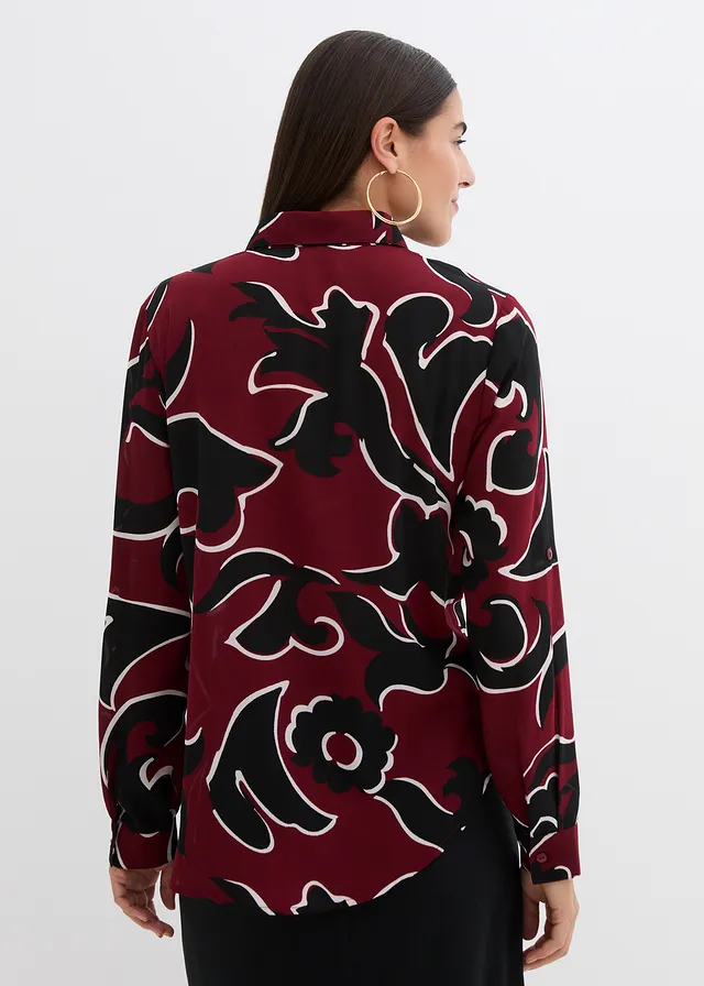 Gedessineerde blouse • kastanjerood-zwart gedessineerd • product-page.page-title-suffix
