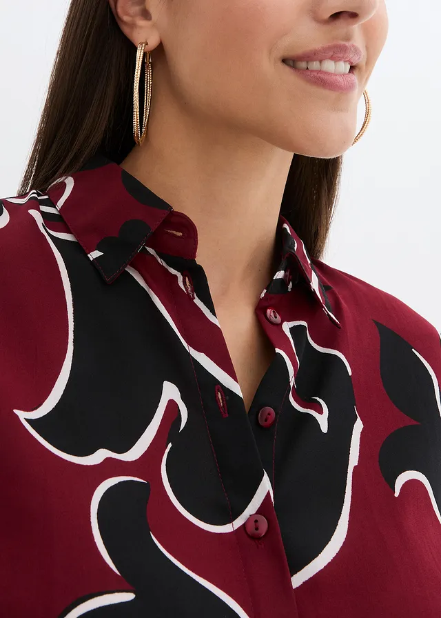 Gedessineerde blouse • kastanjerood-zwart gedessineerd • product-page.page-title-suffix