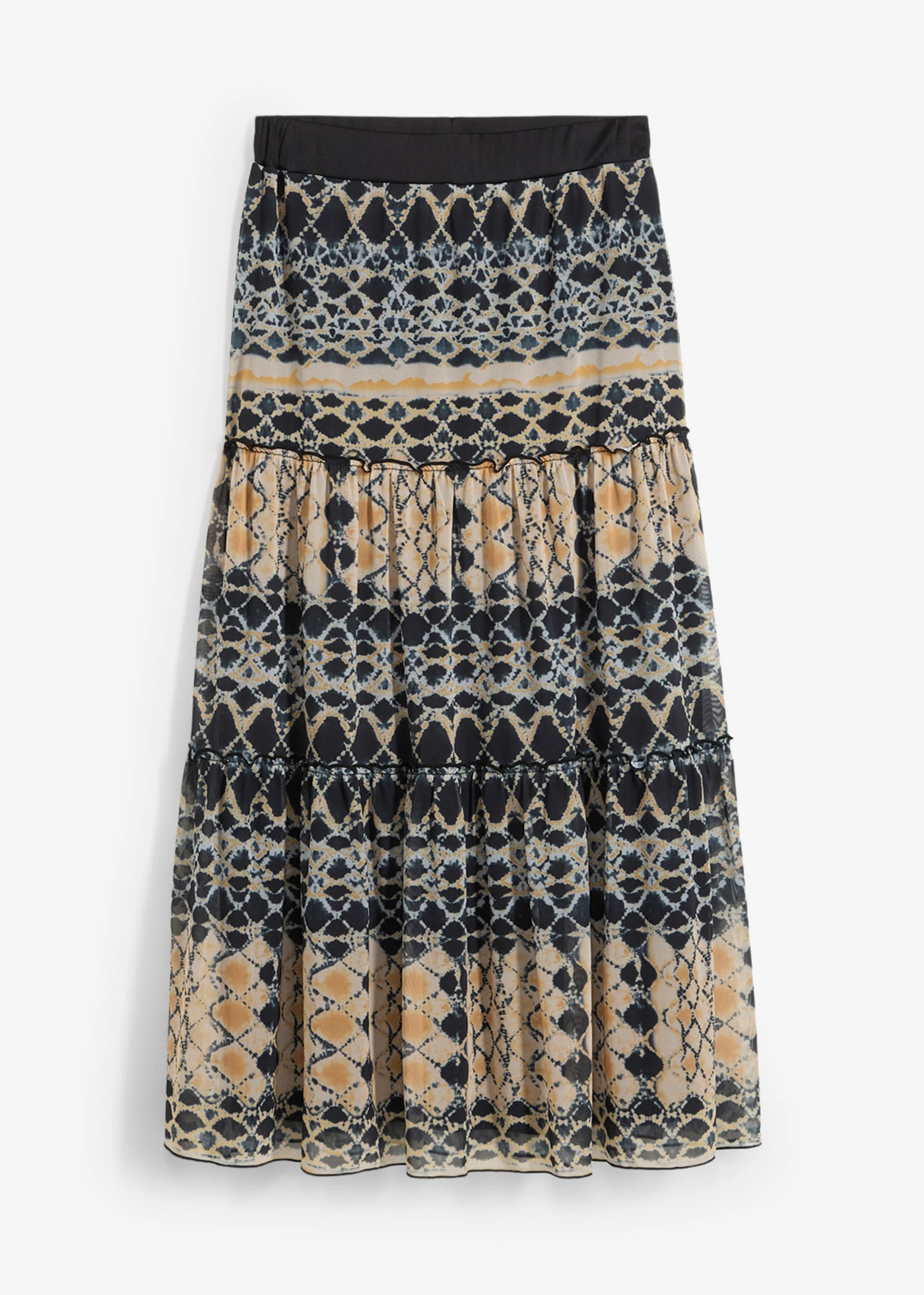 Síťová sukně • noční modrá/světle olivová/šedobéžová/medově hnědá • bonprix obchod