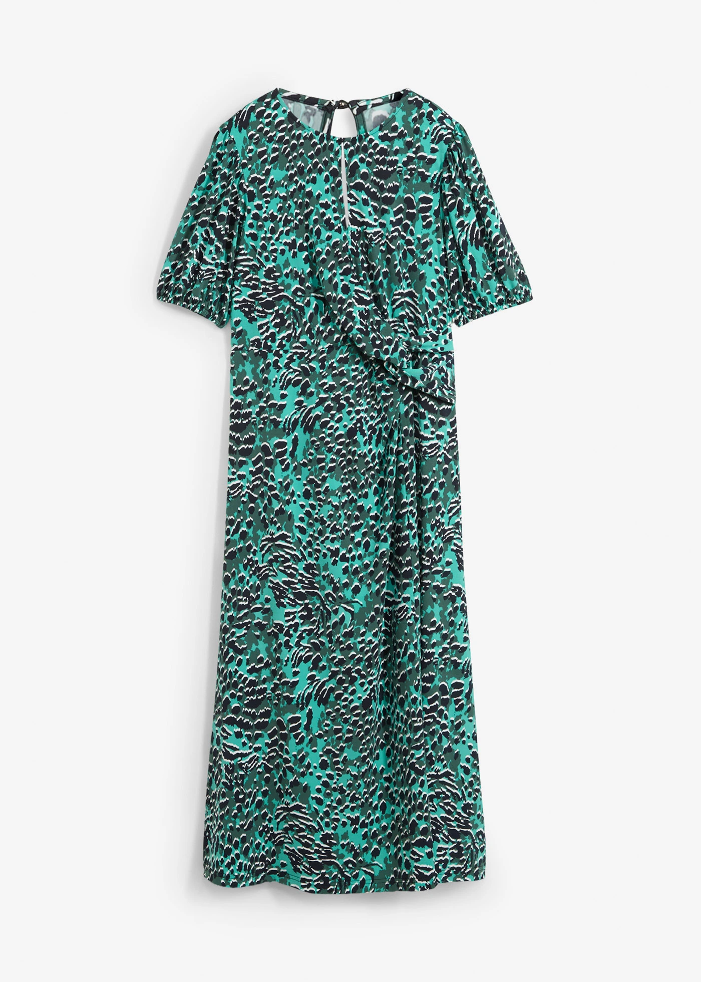 Sukienka shirtowa • niebieski mineralny - czarny leo • bonprix obchod