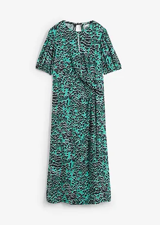 Sukienka shirtowa • niebieski mineralny - czarny leo • bonprix obchod