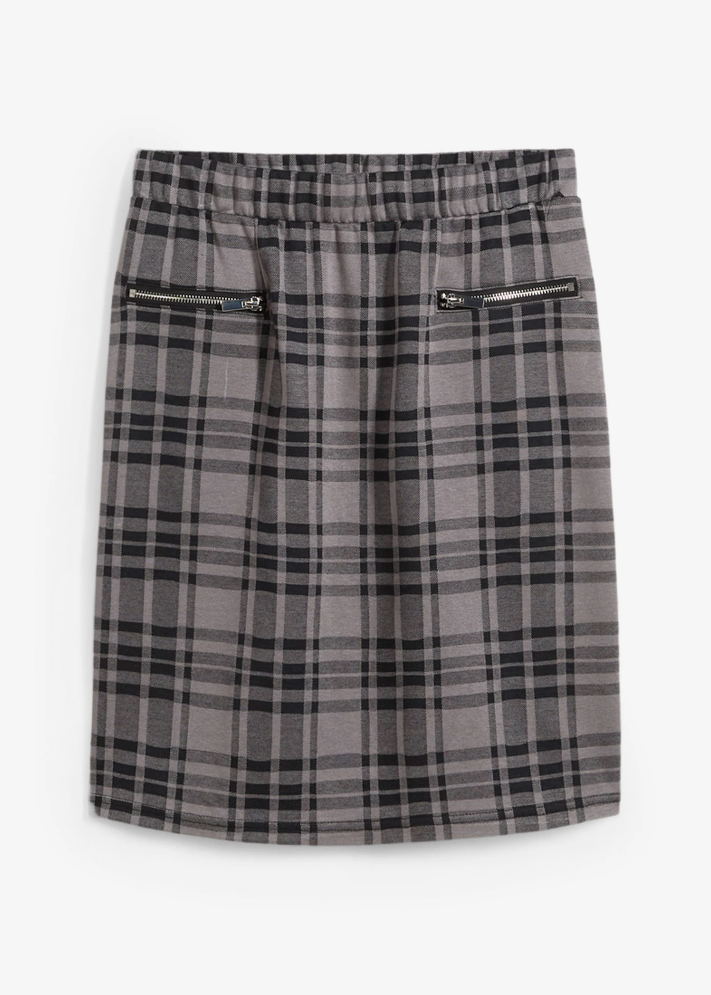 Žerzejová sukně • černo-světle šedá kostka • bonprix obchod