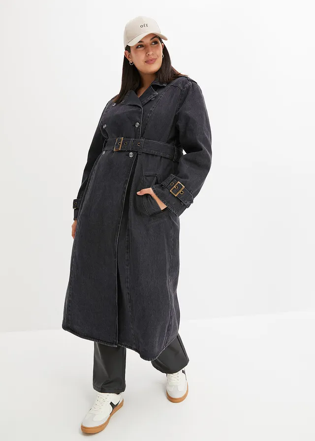 Trench en jean, Couleur: gris denim