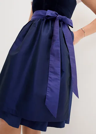 Kroj se sametovým živůtkem a saténovou zástěrou (2dílná souprava) • tmavě modro-půlnoční modrá • bonprix obchod