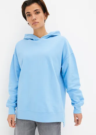 Oversized sweater, extra lang, Kleur: babyblauw