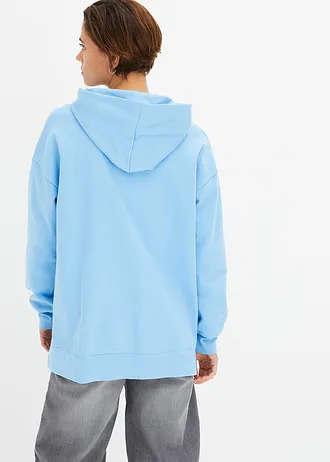 Oversized sweater, extra lang, Kleur: babyblauw