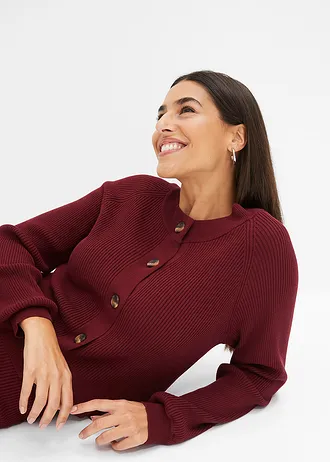 Žebrovaný pletený kabátek • rubínově červená • bonprix obchod