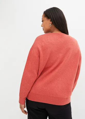 Oversized pletený kabátek, barva: rebarborová melír