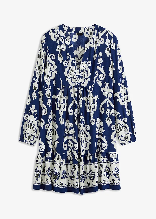 Rochie-tunică cu imprimeu din viscoză fluidă