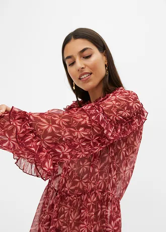 Chiffon blouse • robijnrood/rood gebloemd • bonprix online shop
