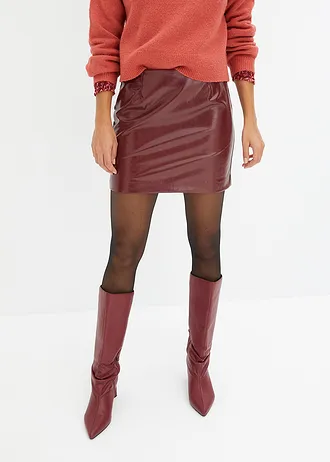 Imitatieleren rok, Kleur: zwart