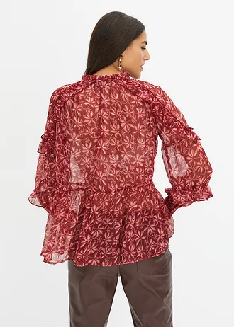 Chiffon blouse • robijnrood/rood gebloemd • bonprix online shop