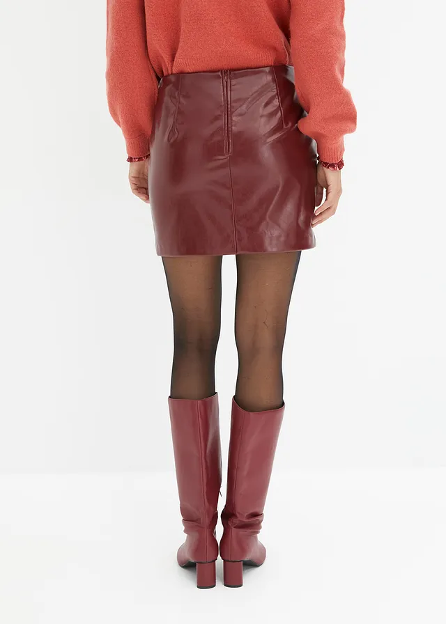 Imitatieleren rok • robijnrood • product-page.page-title-suffix