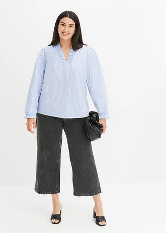 Tuniekblouse, Kleur: lichtblauw-wit gestreept