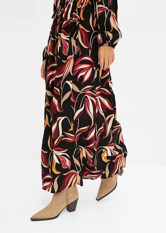 Dlouhé potištěné šaty • černá • bonprix obchod