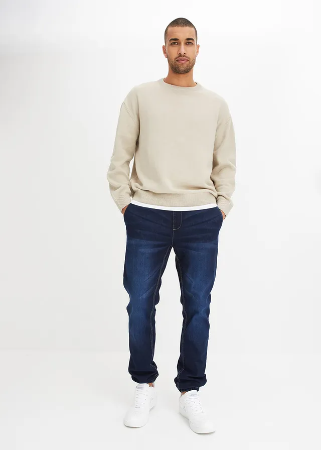 Jean jogger à taille élastiquée regular, fuselé • bleu foncé denim • product-page.page-title-suffix
