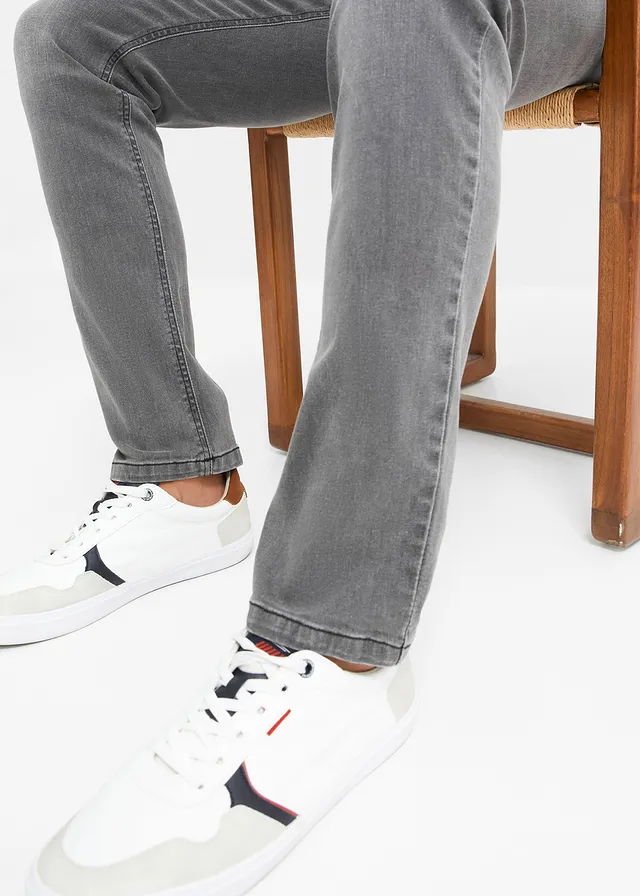 Slim fit stretch jeans, straight • donkergrijs denim used • product-page.page-title-suffix
