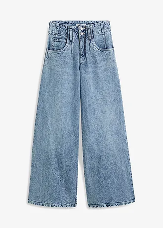 Wide leg jeans met high waist, Kleur: ijsblauw denim used