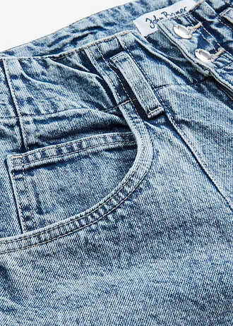 Jean large taille haute • denim bleu glacier used • Boutique bonprix