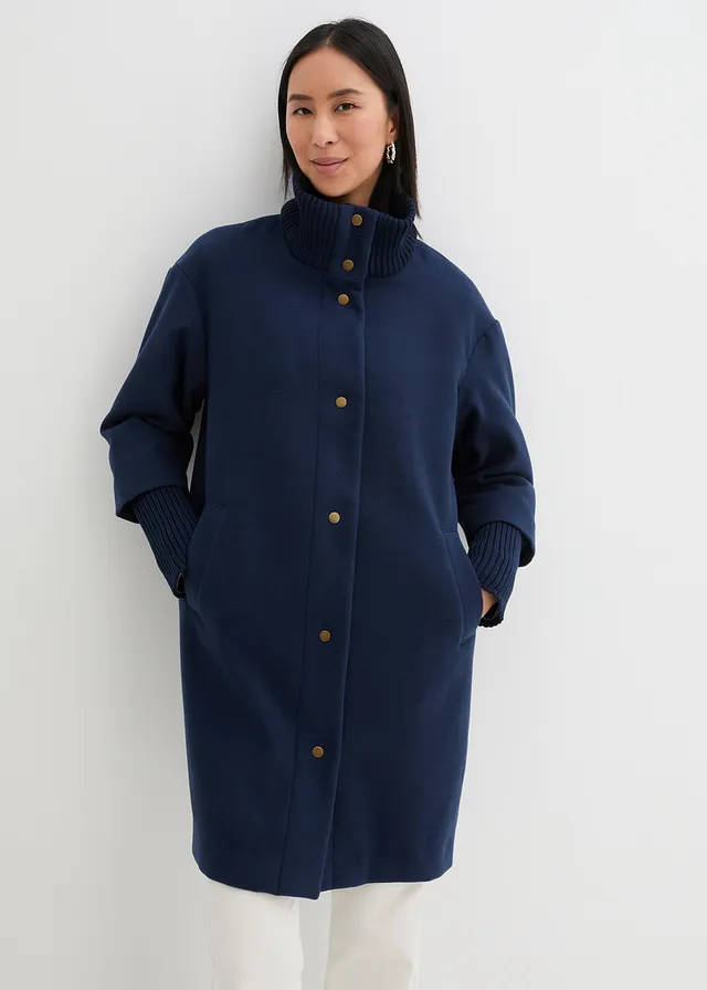 Manteau court aspect laine • bleu foncé • product-page.page-title-suffix
