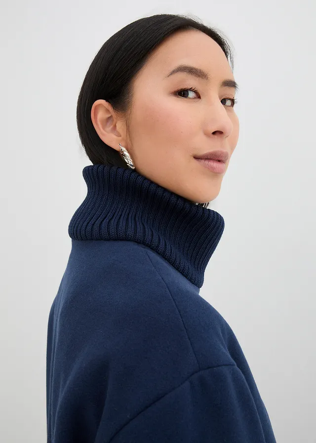 Manteau court aspect laine • bleu foncé • product-page.page-title-suffix