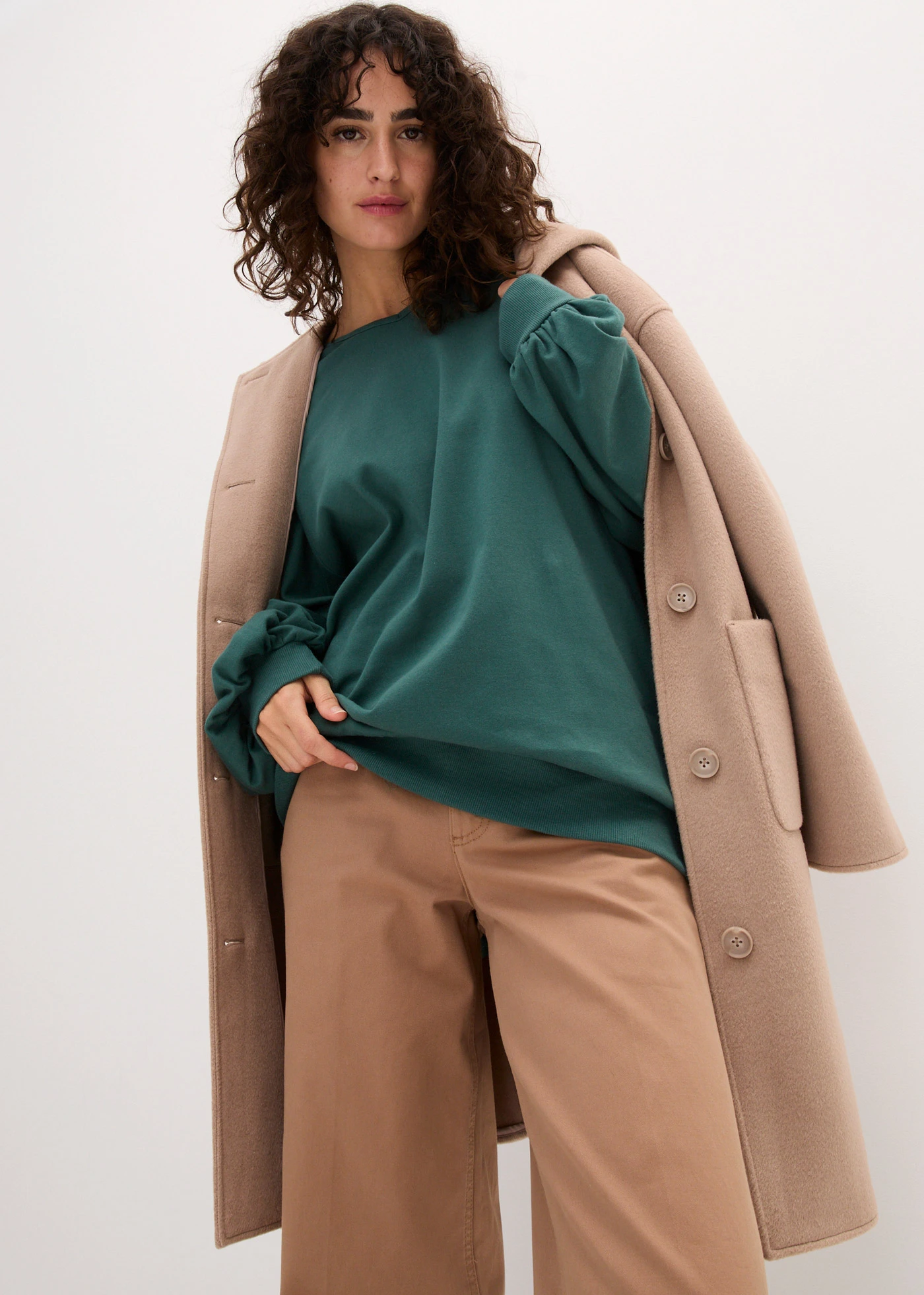 Oversize tričko z čisté bavlny • matně zelená • bonprix obchod