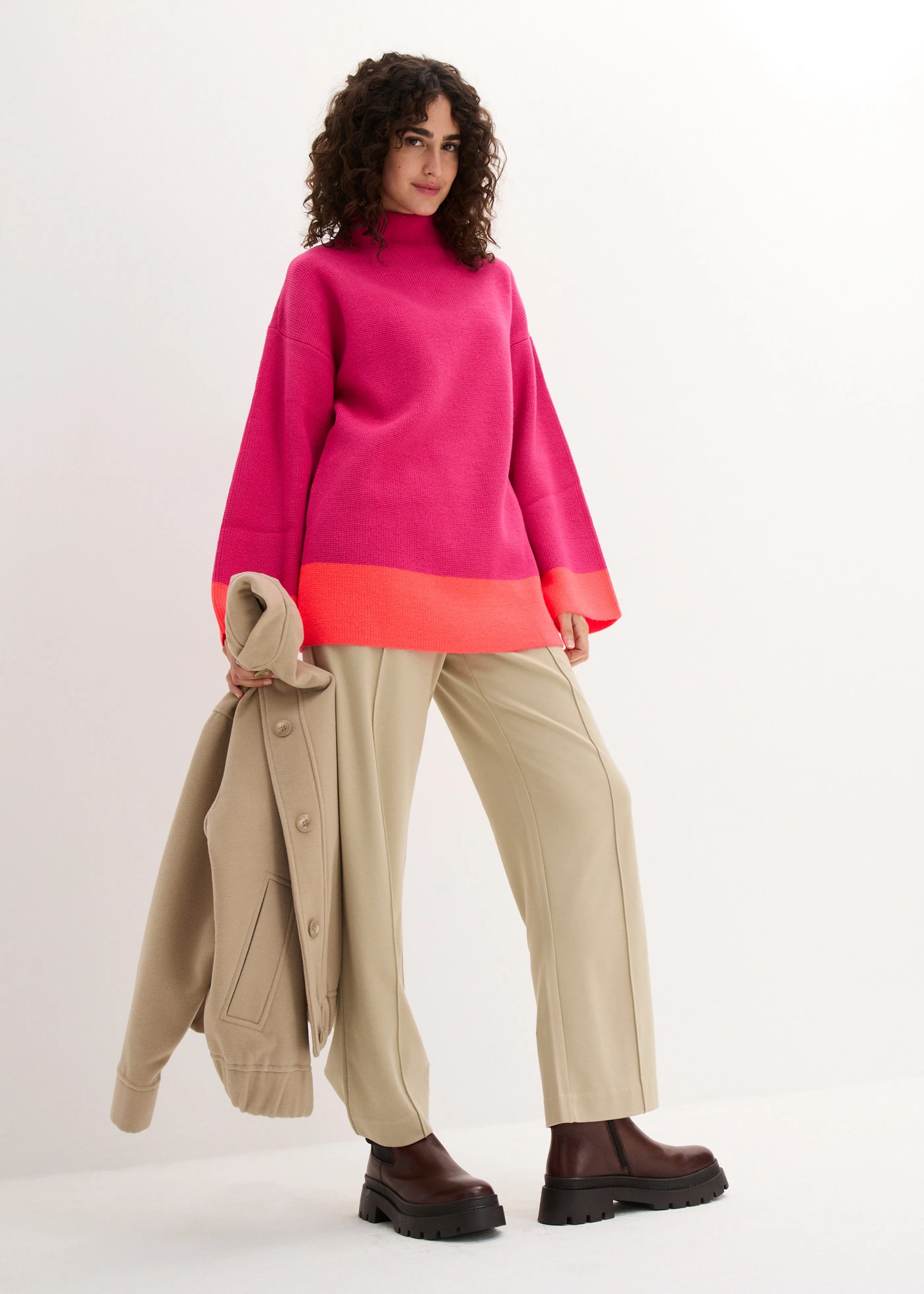 Svetr • pinklady-neonově oranžová • bonprix obchod