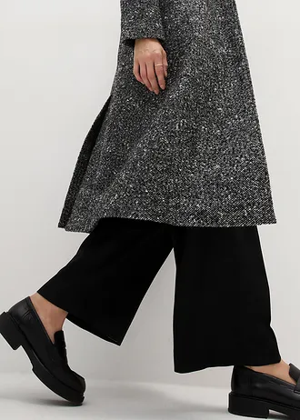 Vlněný kabát se strukturou • černá • bonprix obchod