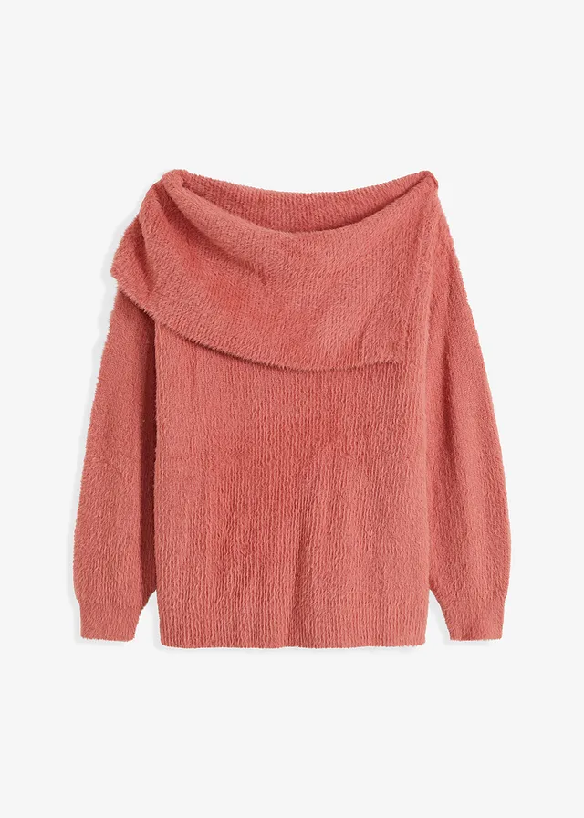 Aszimmetrikus pulóver kivágott vállal