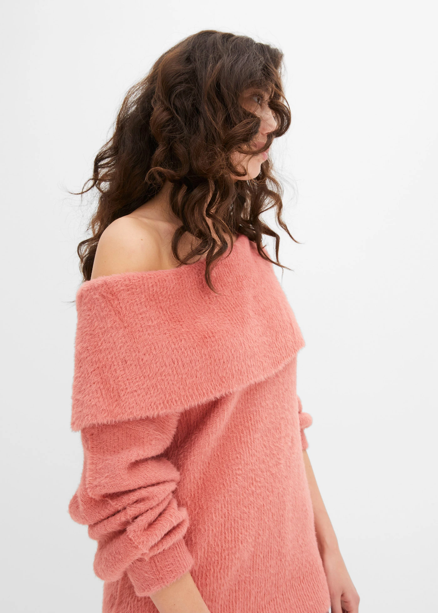 Pulover asimetric pe un umăr • roz-rabarbăr • magazin bonprix