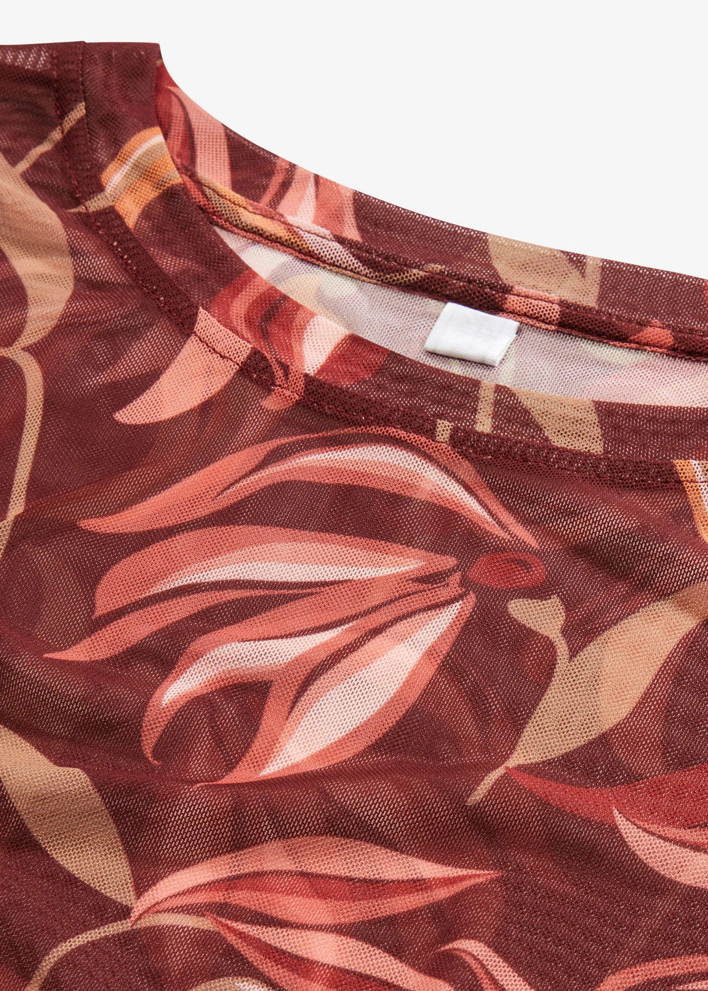 Longsleeve van mesh • robijnrood gebloemd • bonprix online shop