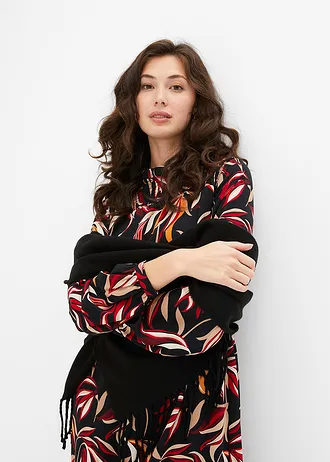 Midi ruha • fekete virágos • bonprix áruház