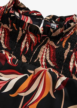 Midi ruha • fekete virágos • bonprix áruház