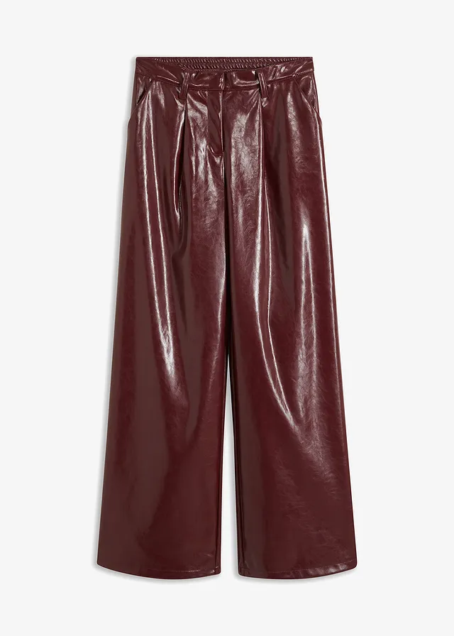 Imitatieleren broek met high waist