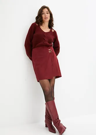 Rok van imitatieleer in wikkellook • robijnrood • bonprix online shop